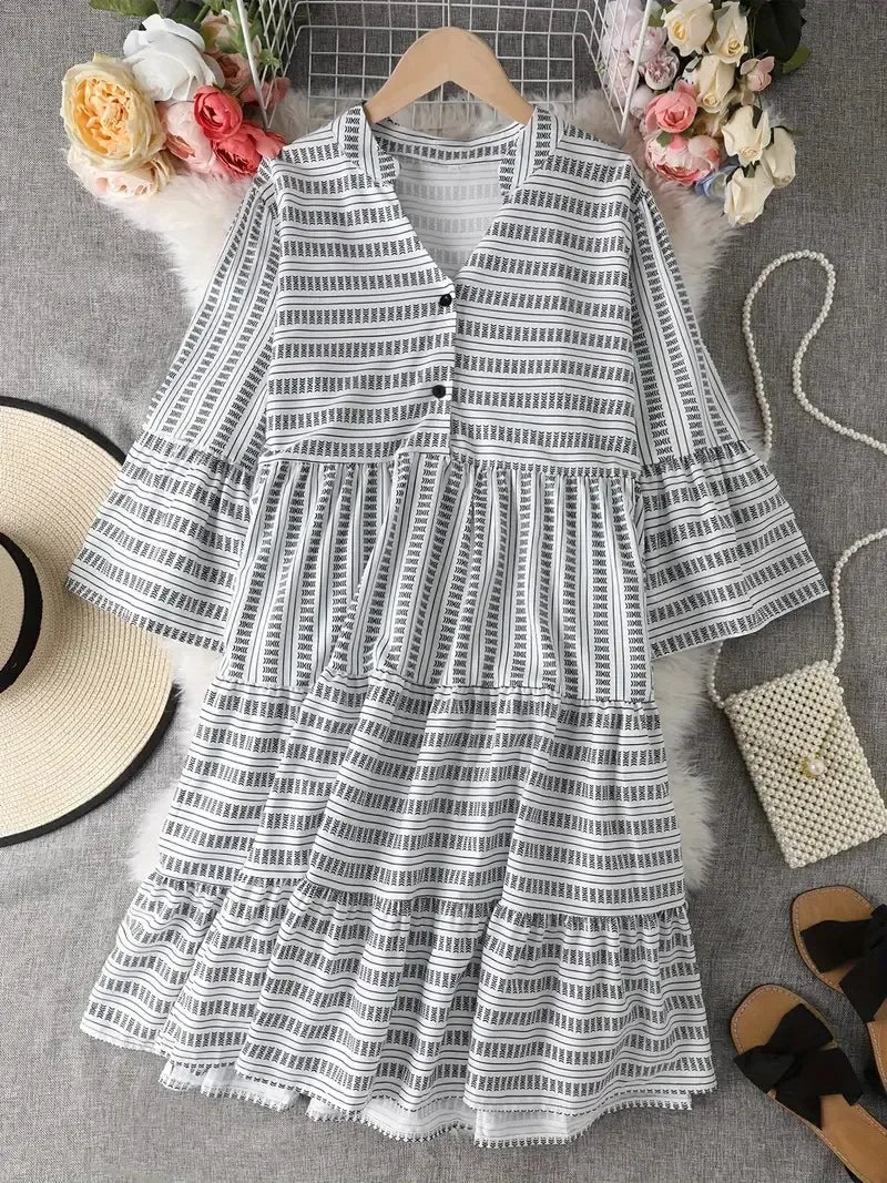 Striped Tiered Dress | Relaxed Fit | Lightweight Fabric | Everyday Charm
