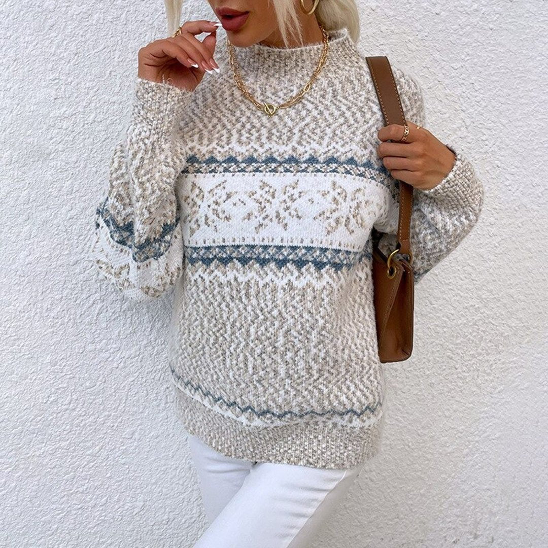 Fair Isle Knit Sweater | Soft Crew Neck | Winter Patterned Pullover