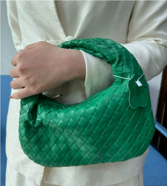 Mini Woven Shoulder Bag | Knotted Handle Vegan Leather Purse | Bold Statement Accessory Canada