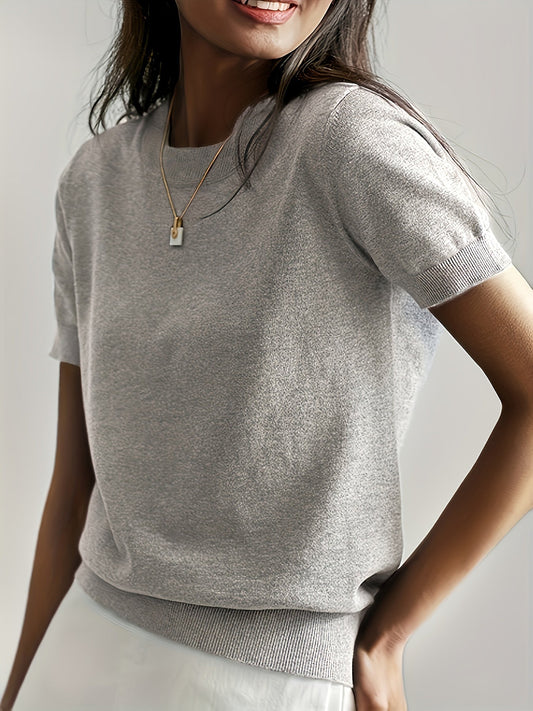 Short-Sleeve Knit Top | Soft Touch | Minimalist Everyday Fit