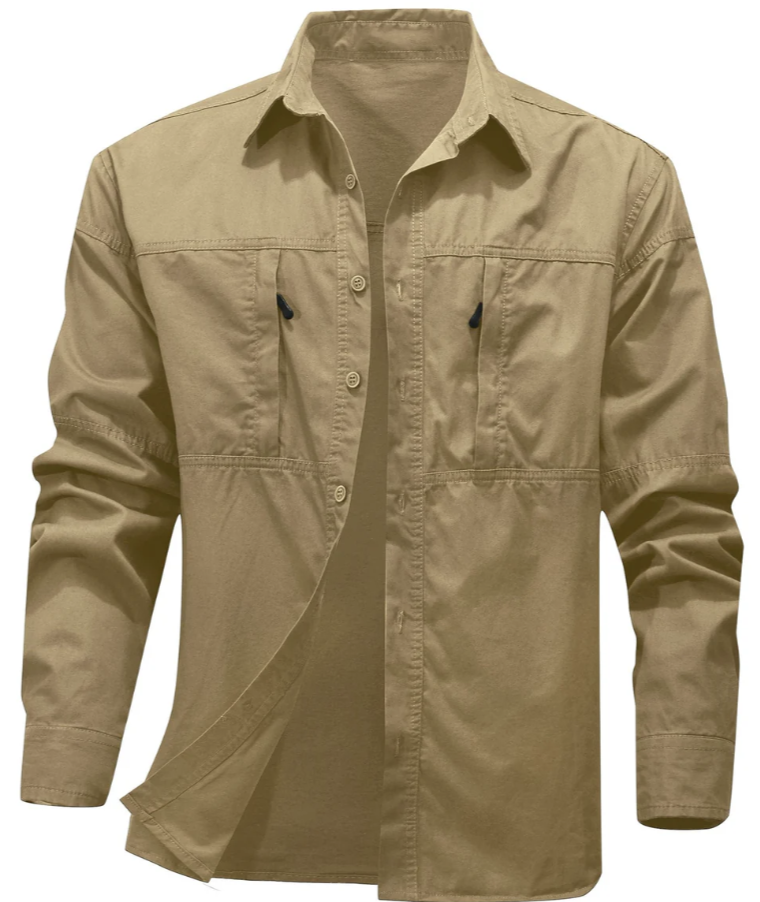 Men’s Long-Sleeve Utility Shirt | Cotton Blend | Everyday Workwear Style