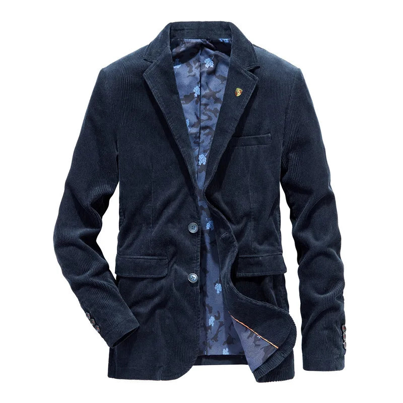 Men’s Corduroy Blazer | Slim Fit Sport Coat | Textured Casual Jacket in Brown