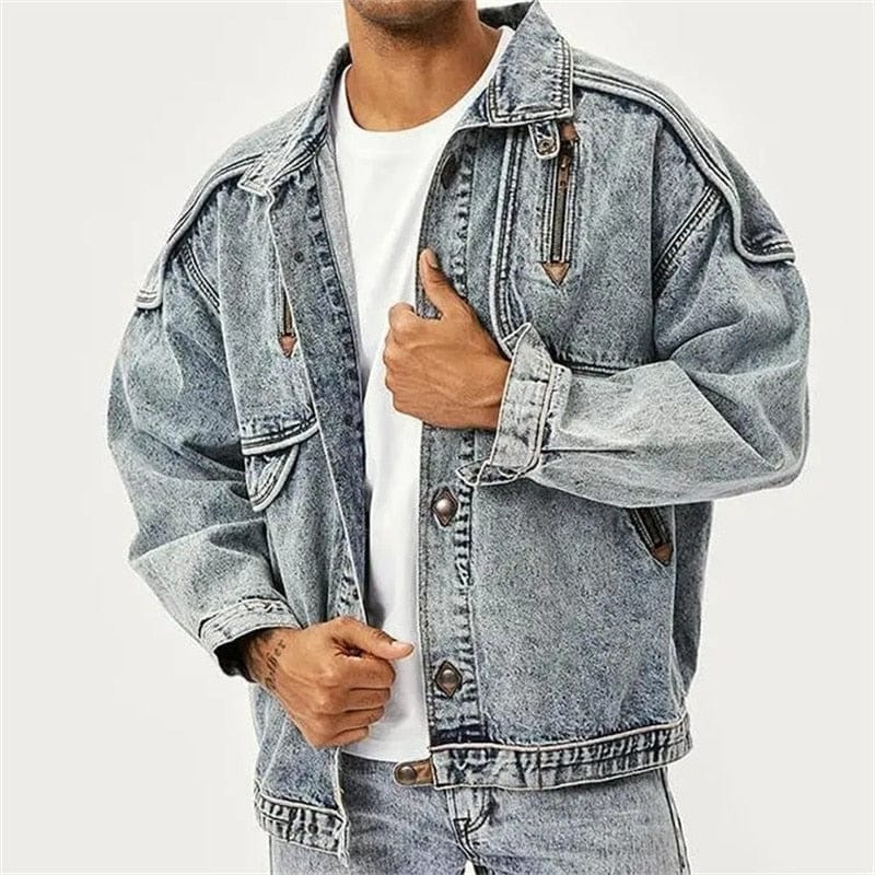 Vintage Acid-Wash Denim Jacket | Oversized Fit | Retro Streetwear Style