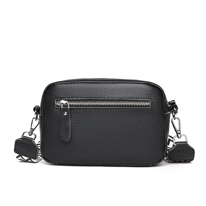 Pebbled Camera Crossbody Bag | Adjustable Patterned Strap | Compact Everyday Handbag