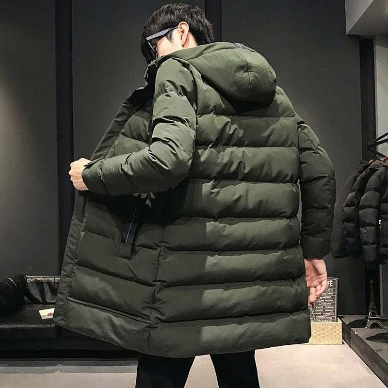 Men's Long Puffer Coat | Windproof & Warm | Winter Essential