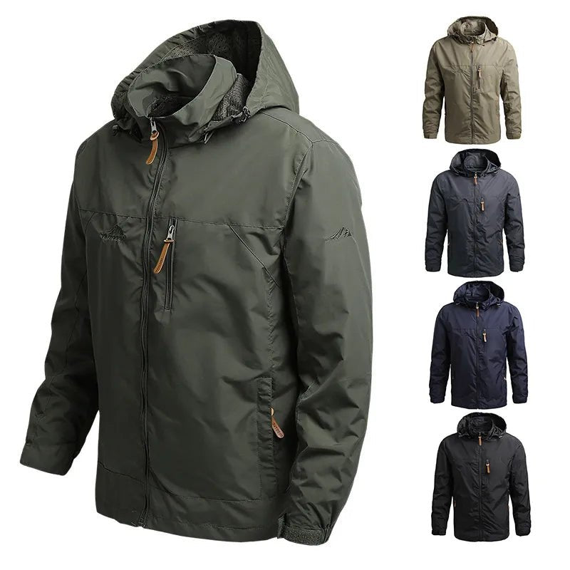 Men's Waterproof Hooded Jacket | Lightweight Shell | Windproof Design | Outdoor Essentials