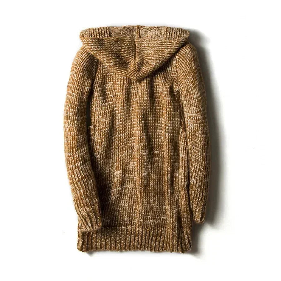 Chunky Knit Hooded Cardigan | Wooden Toggle Closure | Longline Fit