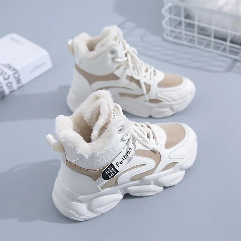 Fleece-Lined Chunky Sneakers | High-Top Design | Winter Warmth | Trendy Streetwear