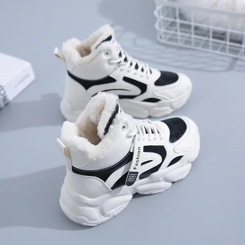 Fleece-Lined Chunky Sneakers | High-Top Design | Winter Warmth | Trendy Streetwear