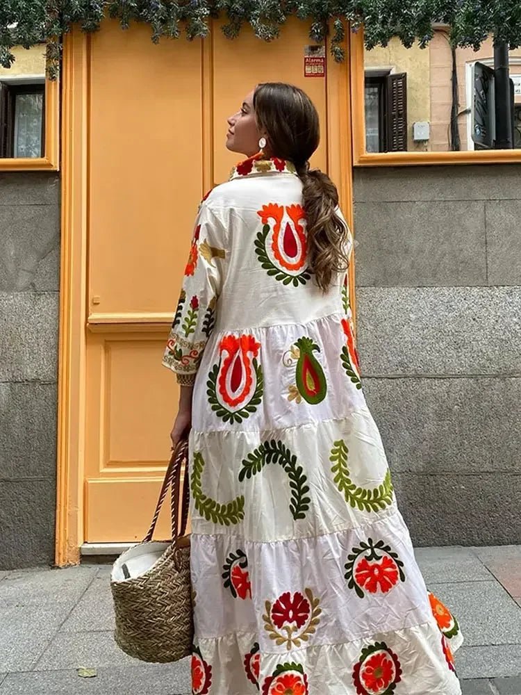 Boho Oversized Maxi Dress | Bold Floral Print | Lightweight Fabric | Casual Chic Style