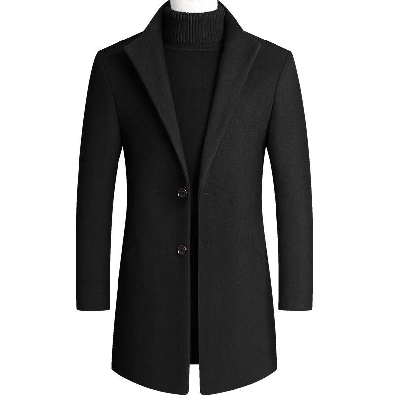 Men's Slim-Fit Wool Blend Overcoat | Double-Button Design | Elegant Winter Wear
