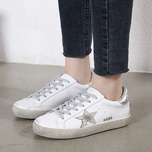 Minimalist Star Sneakers | Distressed Sole | Casual Everyday Style