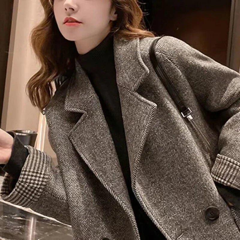 Double-Breasted Wool Blend Coat | Oversized Fit | Timeless Style | Casual & Office Wear