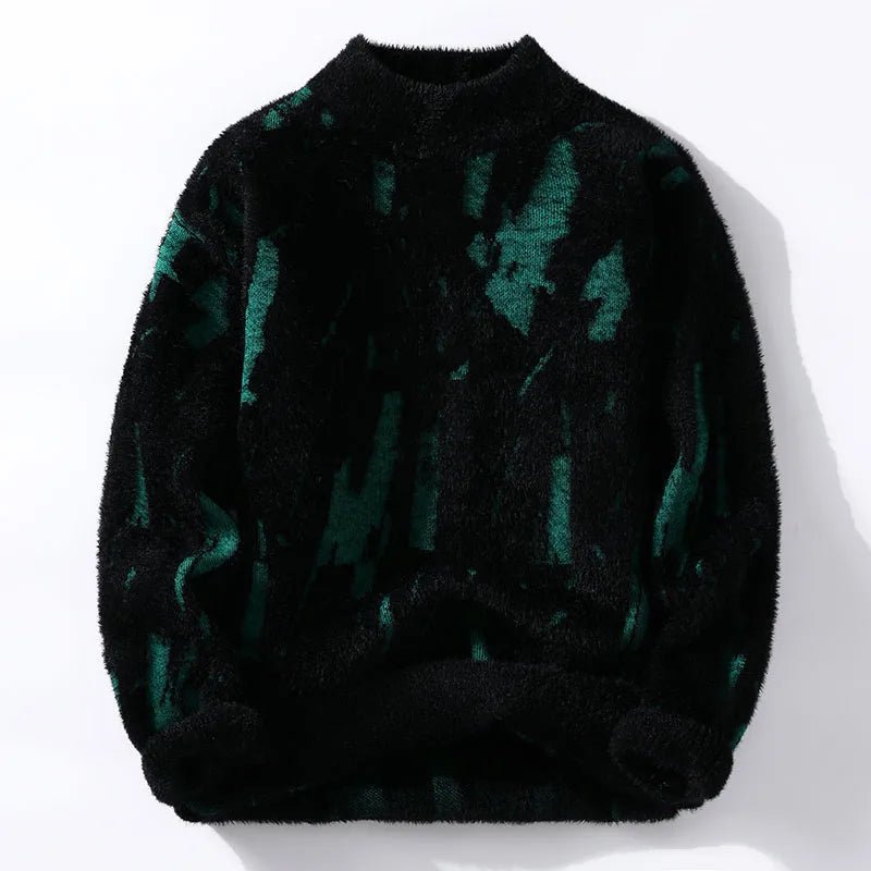 Abstract Print Fuzzy Sweater | Ultra-Soft Knit | Cosy & Stylish | Unisex