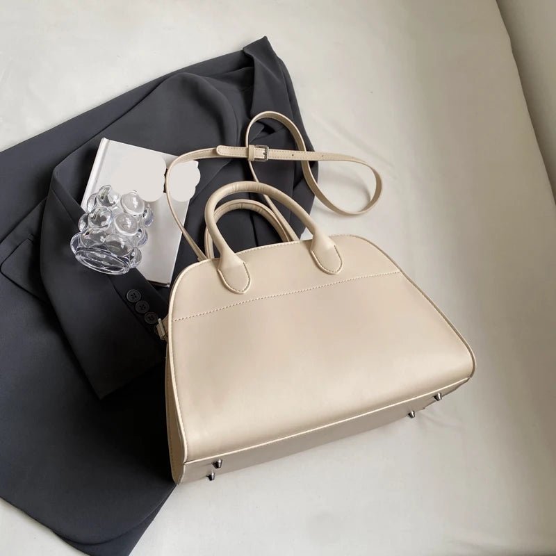 Dome PU Handbag | Top Handle with Adjustable Strap | Sleek Minimalist Design