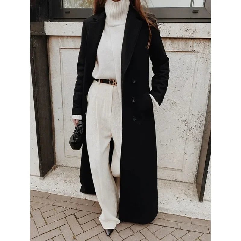 Longline Wool-Blend Coat | Tailored Elegance | spring Outerwear | Timeless Style