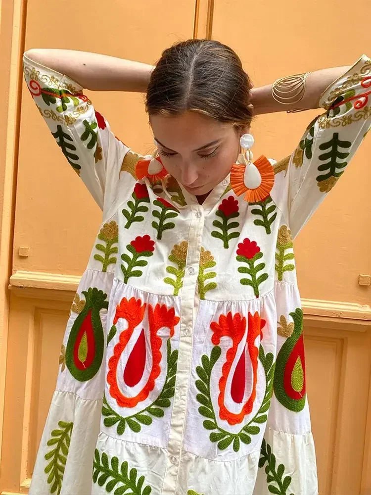 Boho Oversized Maxi Dress | Bold Floral Print | Lightweight Fabric | Casual Chic Style
