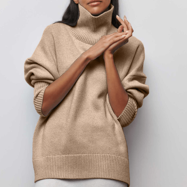 Oversized Turtleneck Sweater | Ribbed Knit | Soft Wool Blend