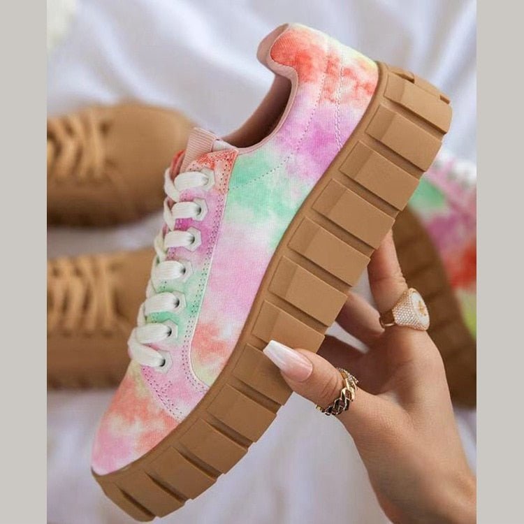Colourful Suede Platform Sneakers | Trendy Everyday Streetwear for Women
