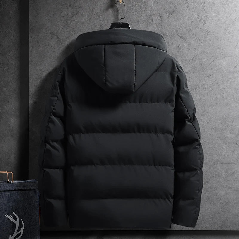 Men's Hooded Puffer Jacket | Windproof Quilted Outerwear | Insulated Winter Essential