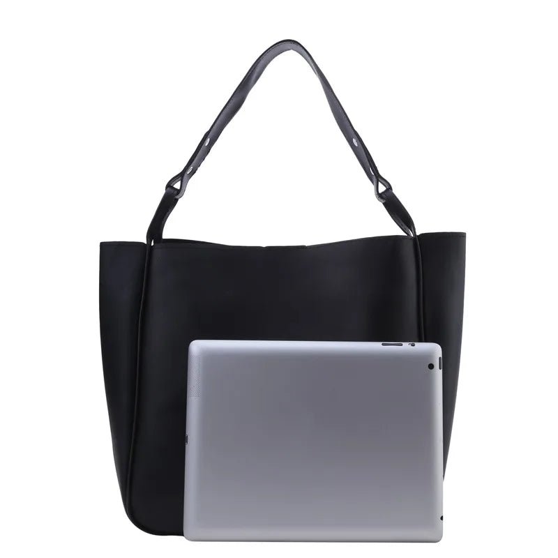 Women's Tote Bag | Minimalist PU Leather Shoulder Bag | Everyday Large Carryall
