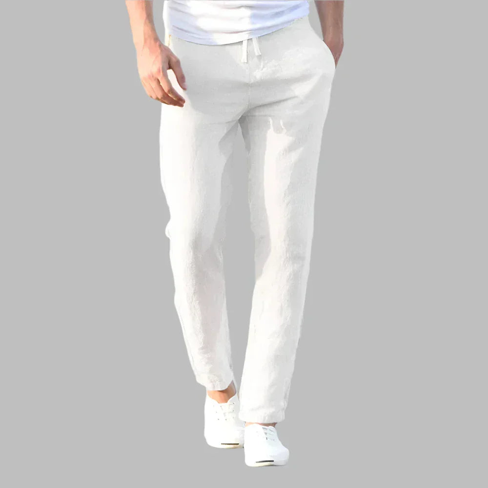 Men’s Linen Blend Drawstring Pants | Lightweight Comfort | Relaxed Tapered Fit