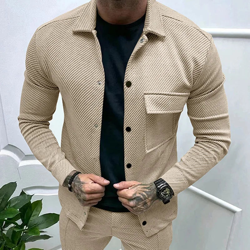 Men’s Knit Shirt Jacket | Lightweight Button-Up | Casual Streetwear Staple