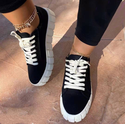 Colourful Suede Platform Sneakers | Trendy Everyday Streetwear for Women