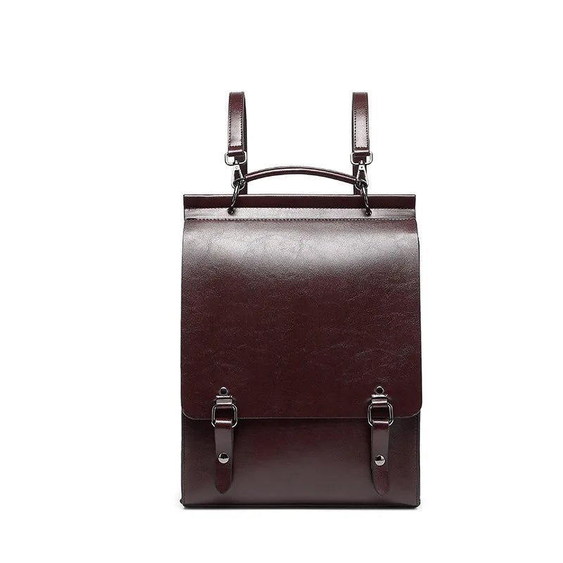 Premium Cowhide Leather Backpack | Classic Structure with Multi-Pocket Interior