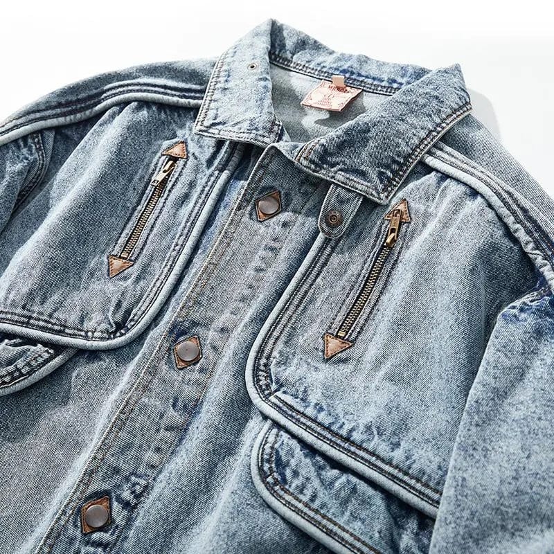 Vintage Acid-Wash Denim Jacket | Oversized Fit | Retro Streetwear Style