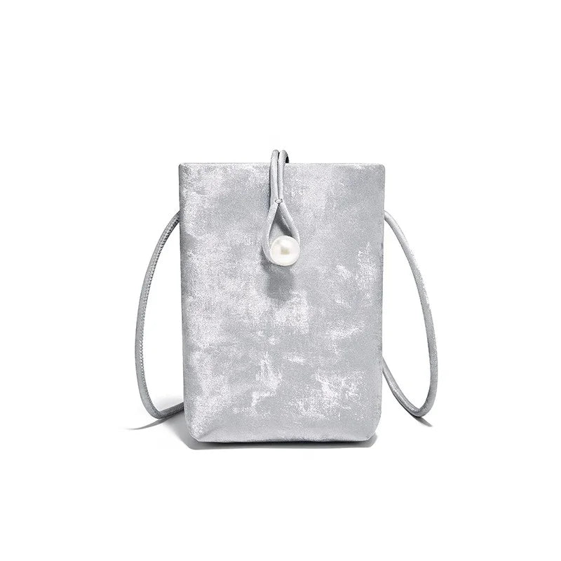 Velvet Mini Crossbody Bag | Pearl Detail | Lightweight & Elegant