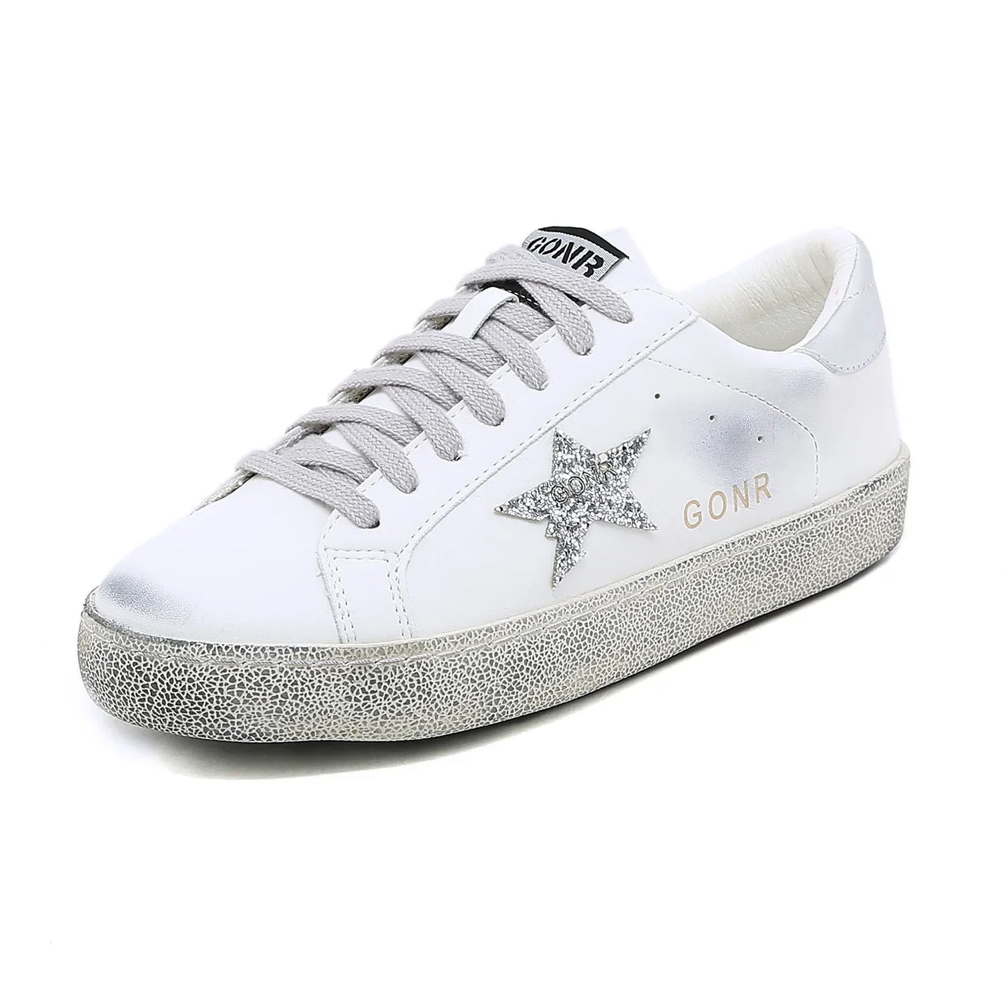 Minimalist Star Sneakers | Distressed Sole | Casual Everyday Style