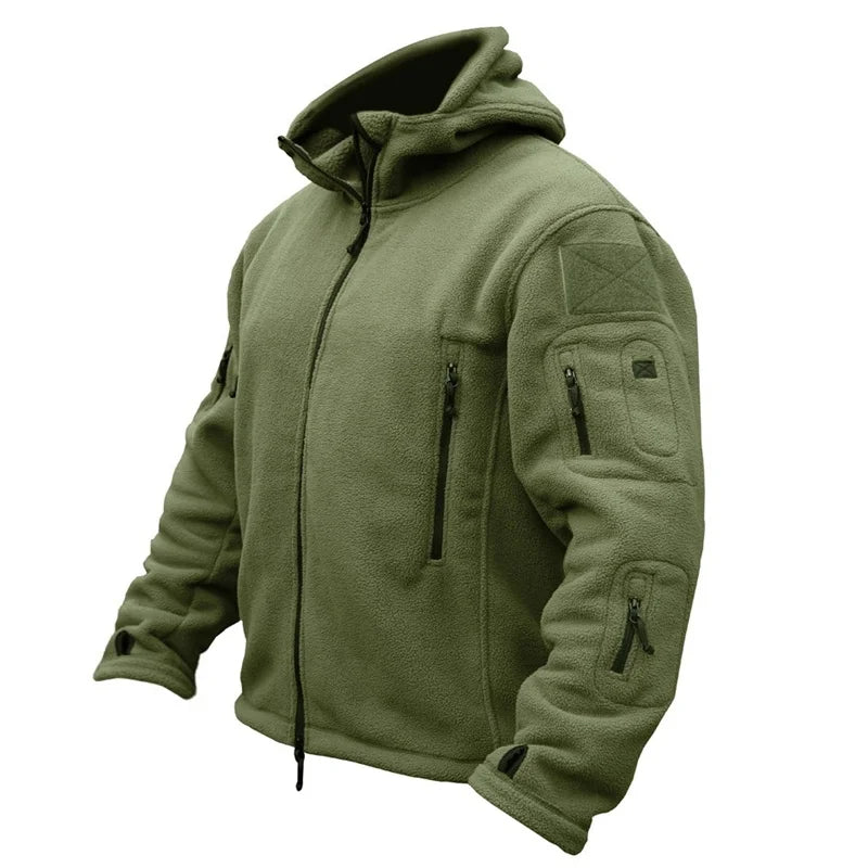 Men’s Tactical Fleece Hoodie | Military-Inspired Outerwear | Multi-Zip Utility Layer