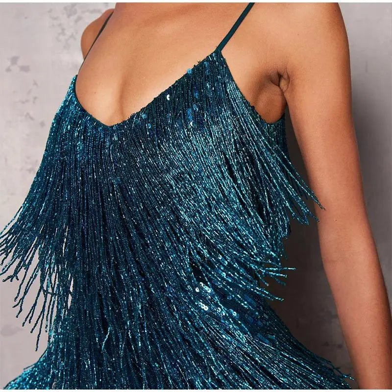 Glamorous Feathered Mini Dress | Eye-Catching Fringe Design | Party-Ready Look | Evening Wear