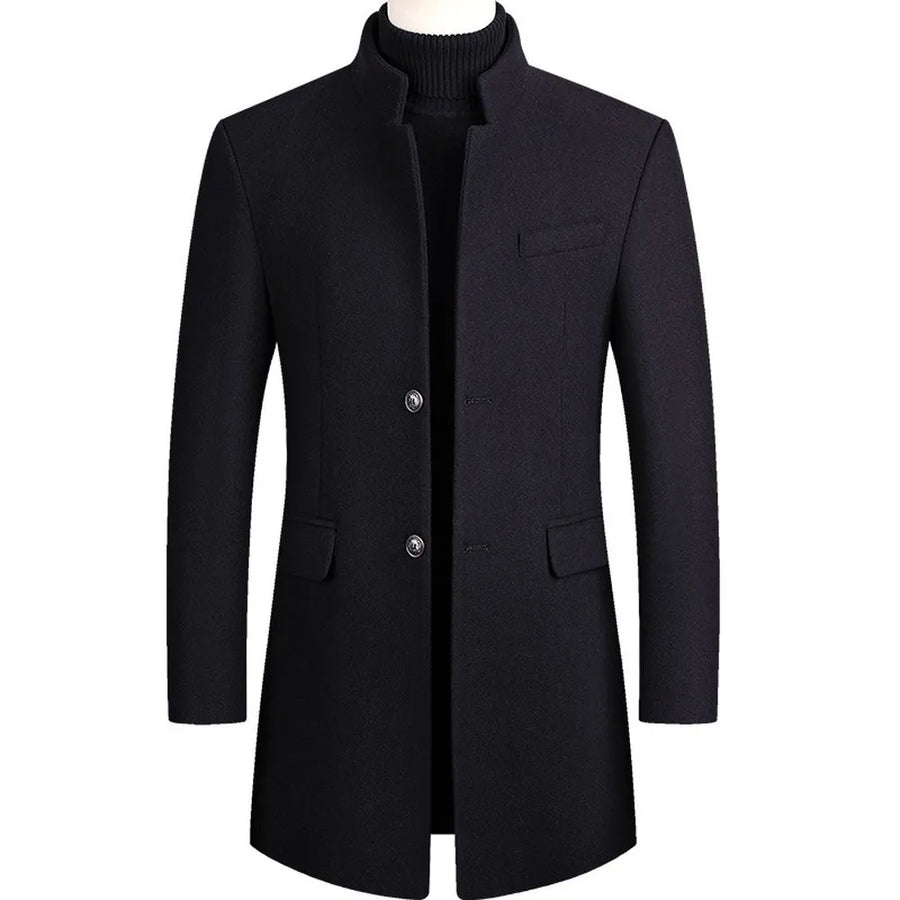 Men's Slim-Fit Wool Blend Overcoat | Double-Button Design | Elegant Winter Wear