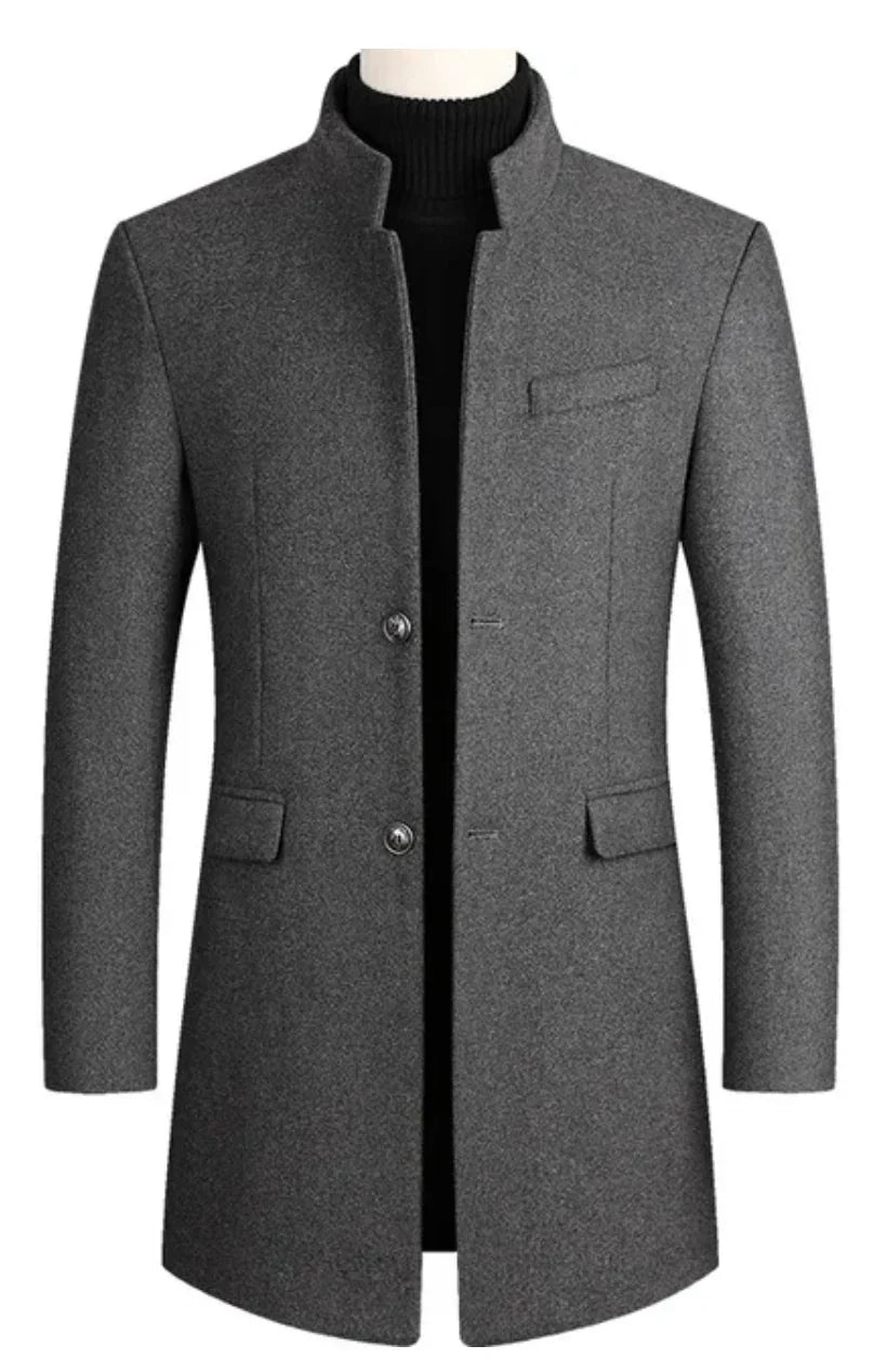 Men's Slim-Fit Wool Blend Overcoat | Double-Button Design | Elegant Winter Wear