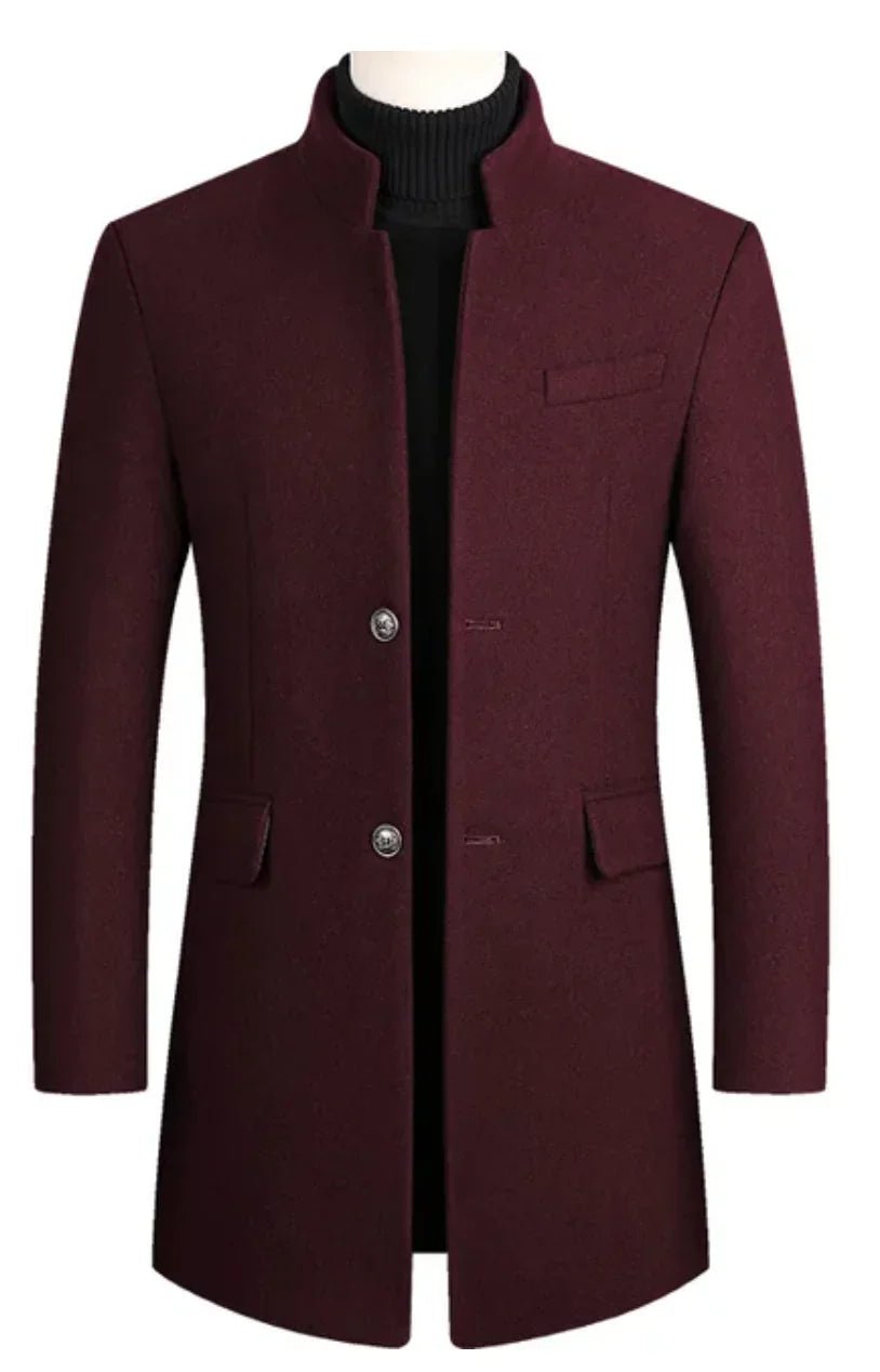 Men's Slim-Fit Wool Blend Overcoat | Double-Button Design | Elegant Winter Wear