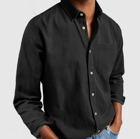 Men's Casual Button-Up Shirt | Midweight Cotton Twill | Smart Everyday Top