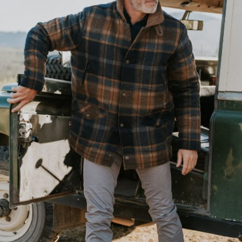 Men’s Brushed Flannel Overshirt Jacket | Plaid Button-Up | Warm Transitional Layer