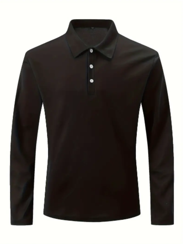 Men’s Long Sleeve Polo Shirt | Classic Fit & Soft Cotton Blend | Smart Casual Staple