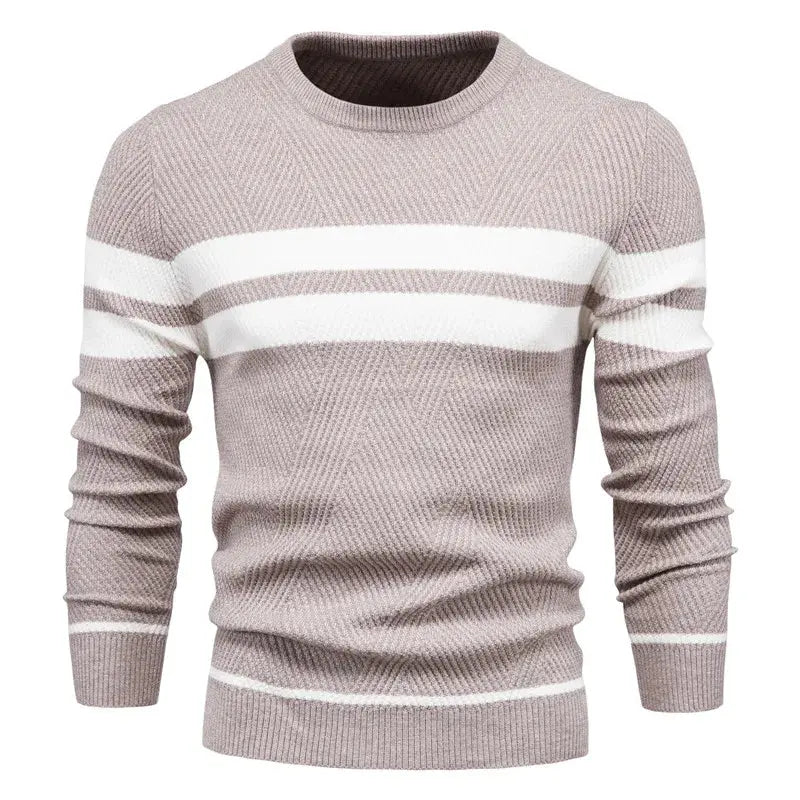 Striped Crewneck Sweater | Classic Design | Lightweight Knit | Men's Casual