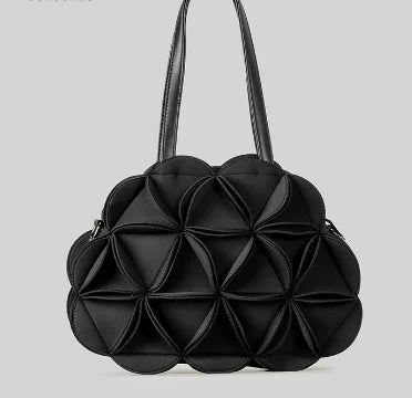 Petal Pouch Shoulder Bag | Textured Faux Leather Flower Design