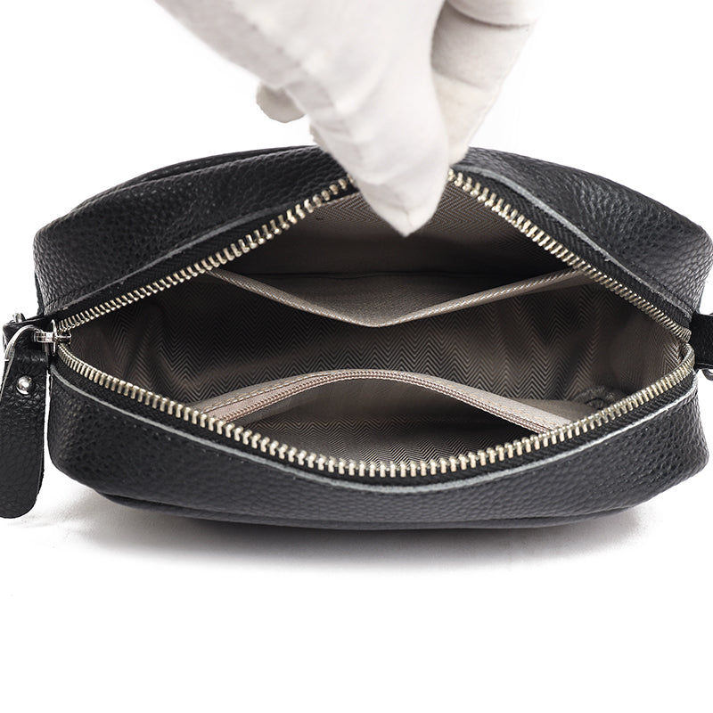 Pebbled Camera Crossbody Bag | Adjustable Patterned Strap | Compact Everyday Handbag
