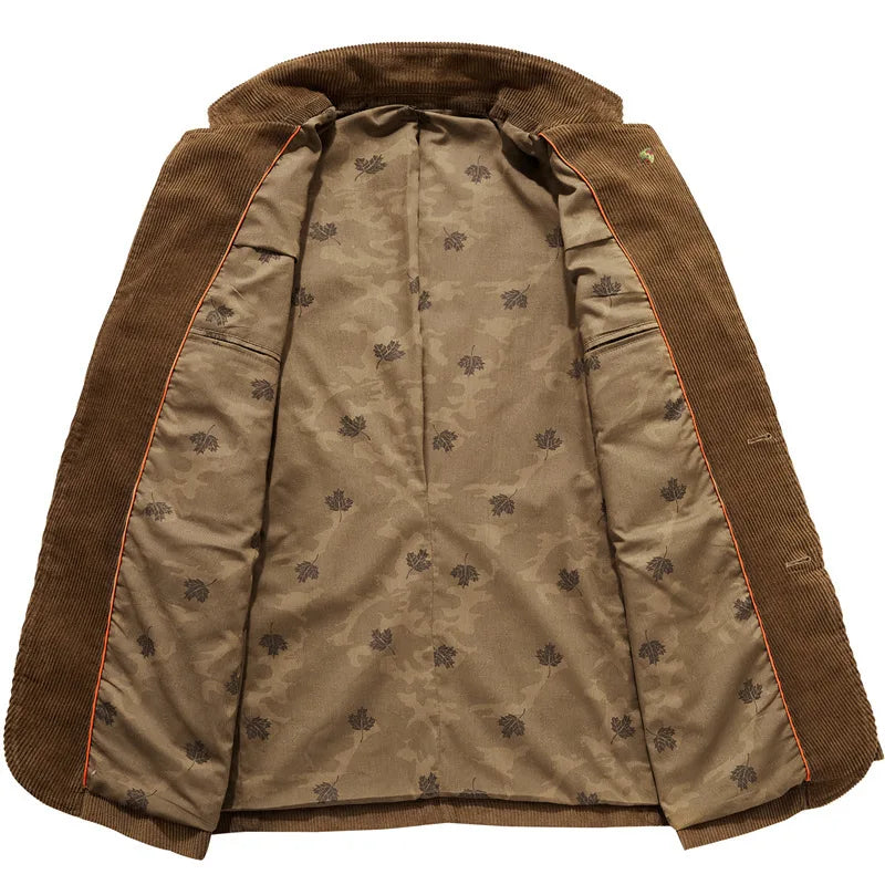 Men’s Corduroy Blazer | Slim Fit Sport Coat | Textured Casual Jacket in Brown