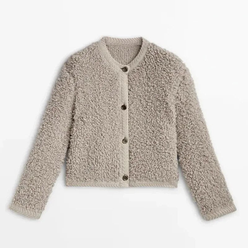Cozy Teddy Cardigan | Button-Up Front | Soft Textured Knit