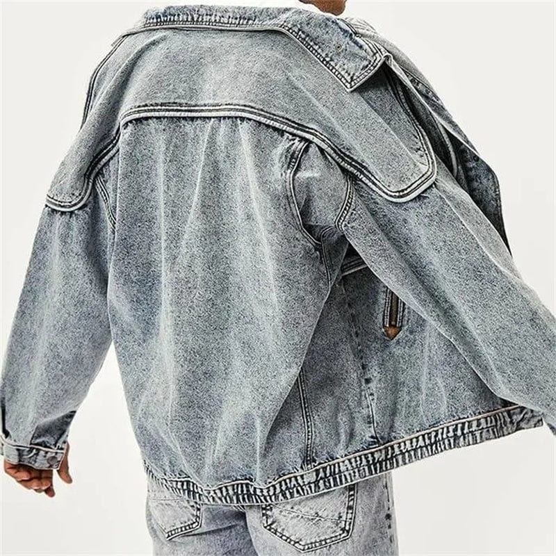 Vintage Acid-Wash Denim Jacket | Oversized Fit | Retro Streetwear Style