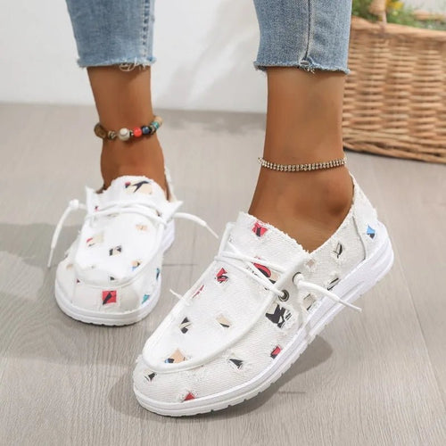 Floral Canvas Slip-On Sneakers | Lightweight Comfort | Casual Everyday Wear