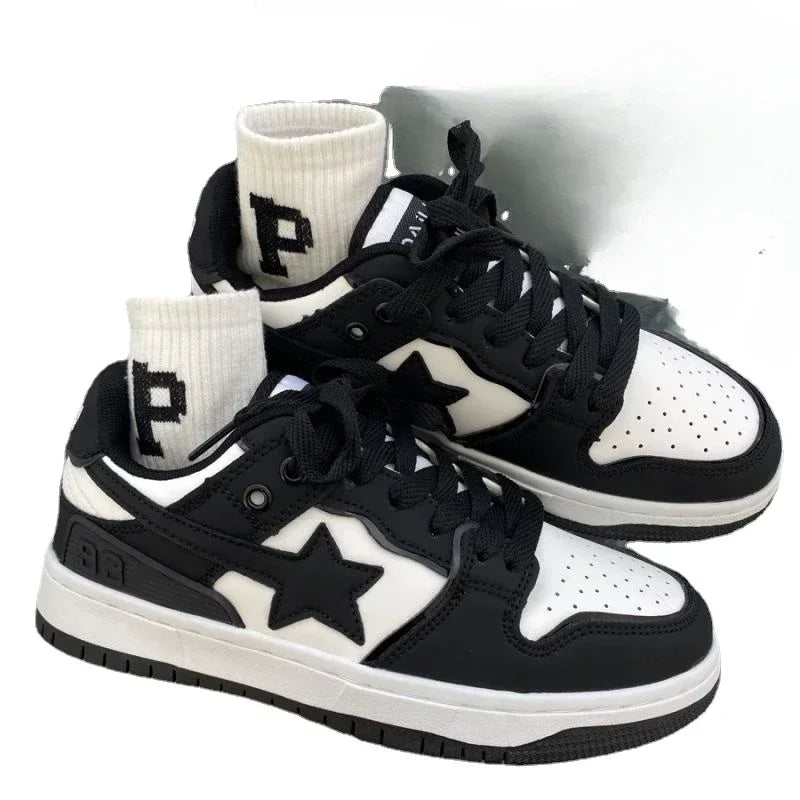 Stylish Retro Sneakers | Star Accent | Cushioned Sole | Casual Streetwear