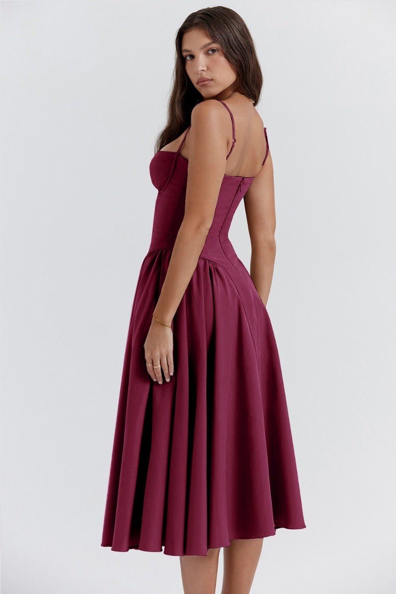 Bustier Midi Dress | Fit-and-Flare Silhouette | Soft Cotton Blend