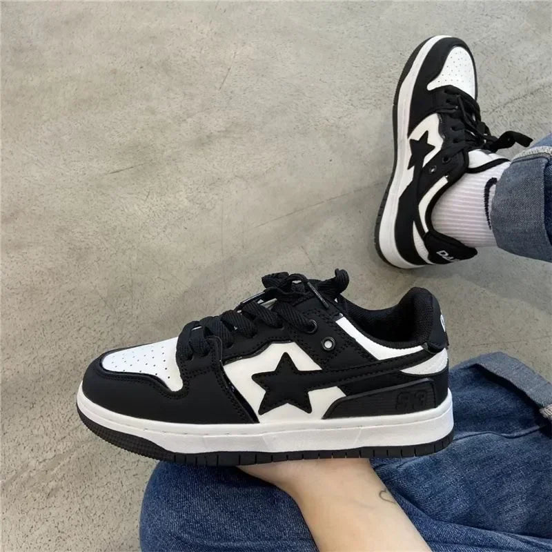 Stylish Retro Sneakers | Star Accent | Cushioned Sole | Casual Streetwear